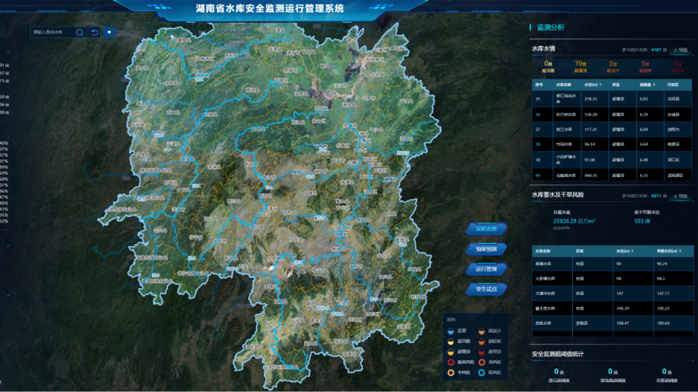 湖南省水库安全监测运行管理系统。