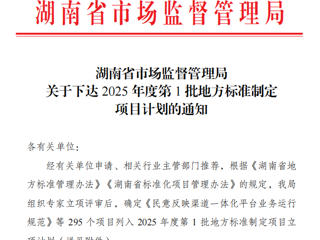 省水电设计院2项目列入湖南省2025年度第一批地方标准制定项目计划