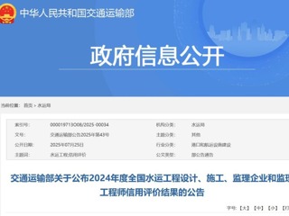 排名第一！湖南省水电设计院获交通运输部2024年度全国水运工程设计企业AA级信用评价